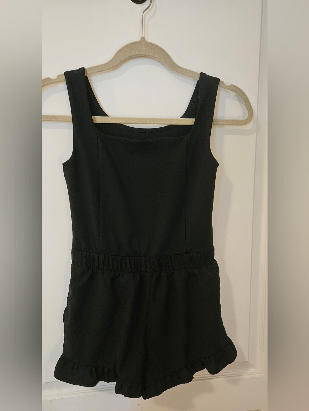 NWOT - Abercrombie Kids YPB - Girls' Black Ruffle Hem Romper Size  11/12